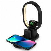 Бездротова зарядна станція LED нічник 15Вт для смартфонів та наву...
