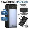 Павербанк KP KPG-307 22.5W 30000 mAh з вбудованими кабелями Type-...
