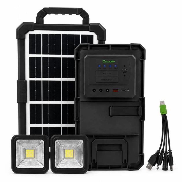 Портативна сонячна зарядна станція CCLAMP CL-083-38, 2400 mAh з L... - изображение 1