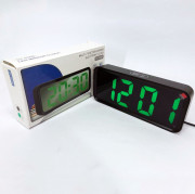 Годинник настільний DT-6508 з будильником та USB зарядкою із зеле...