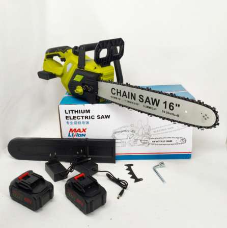 Акумуляторна ланцюгова пилка Chain Saw 16″, 36V, зарядне+ 2 акуму... - изображение 1