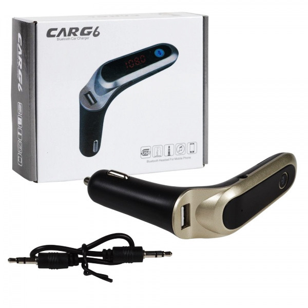 FM модулятор CAR G6 Bluetooth USB AUX MicroSD трансмітер, FM моду... - изображение 1