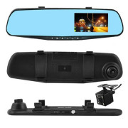 Автомобільний відеореєстратор-дзеркало L-9004 LCD 3.5'' 2 камери ...