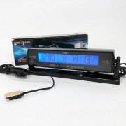 Автомобильные часы с подсветкой VST-7013V вольтметр, 2 термометра...