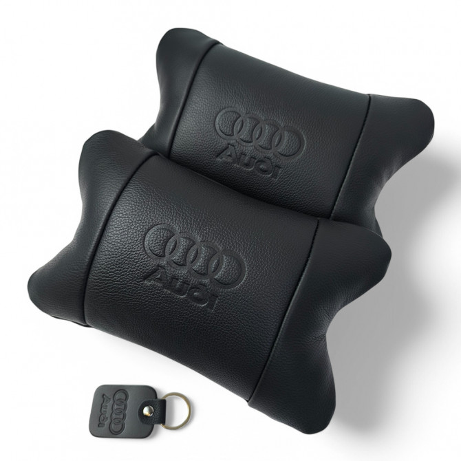 Набір шкіряних подушок Audi + брелок у подарунок, подушки на підг... - изображение 1