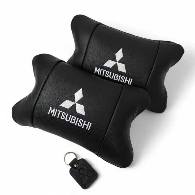Подушки Mitsubishi з натуральної шкіри, Автоподушки на підголовни... - изображение 1