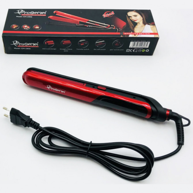 Плойка праску гофре для волосся GEMEI GM-2806 - изображение 1
