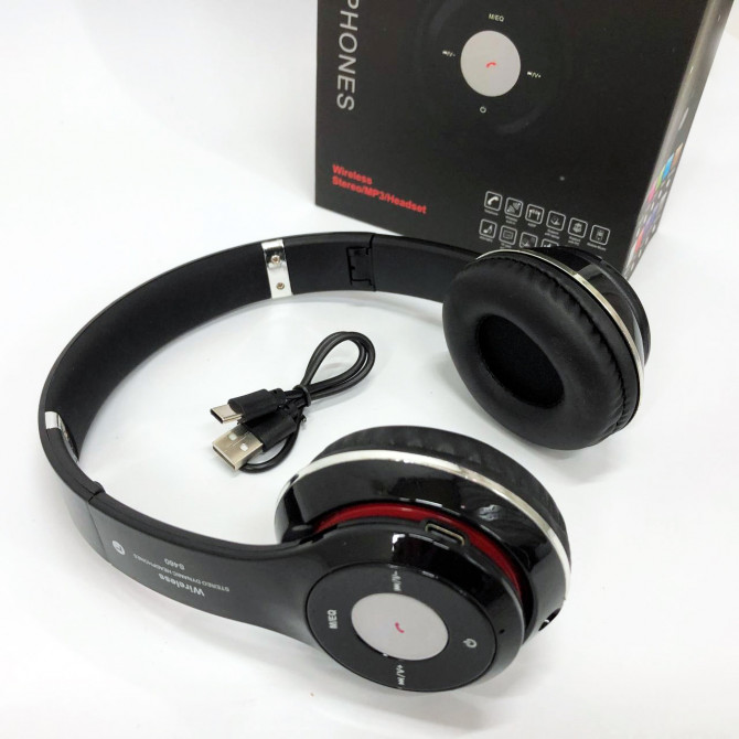 Бездротові навушники S460 Bluetooth black з MP3 плеєром чорний 18... - изображение 1