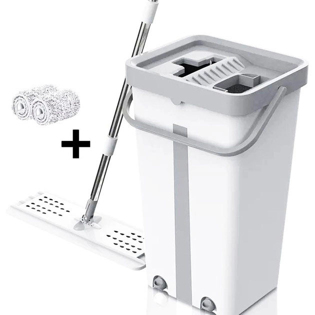 Швабра середня з відром комплект Scratch Cleaning Easy Mop з авто... - изображение 1