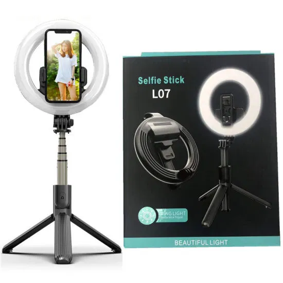 Монопод з кільцевою лампою 16 см (трипод, c bluetooth) L07 - изображение 1