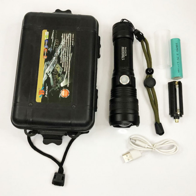 Ліхтар P512-HP50, ЗУ micro USB, 1x18650/3xAAA, zoom, потужний руч... - изображение 1