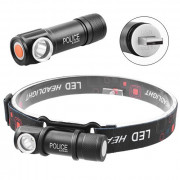 Налобний ліхтар Police BL-2155-XPE + вбудований акумулятор + USB,...
