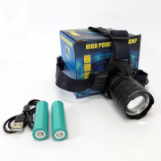 Ліхтар налобний потужний Bailong BL-8075-2-GT100, 3 режими, Zoom,...