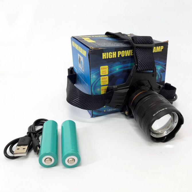 Ліхтар налобний потужний Bailong BL-8075-2-GT100, 3 режими, Zoom,... - изображение 1