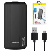 Power Bank Awei P20K 10000 mah Портативне зарядне УМБ 2xUSB чорни...