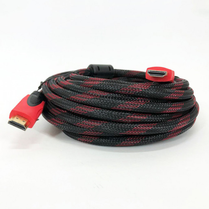 Кабель HDMI - HDMI 10m посилений в обмотці 10м шнур - изображение 1