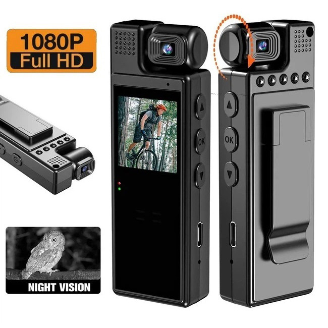 Боді-камера L9, нагрудний відеореєстратор Full HD 1080p з дисплеє... - изображение 1