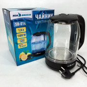 Чайник електричний SeaBreeze SB-014 1.8 л 1800 Вт, прозорий чайни...