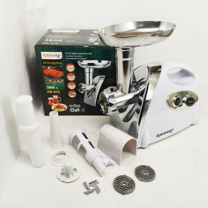 М'ясорубка Rainberg RB-675 3800Вт із соковижималкою, електрична з... - изображение 1