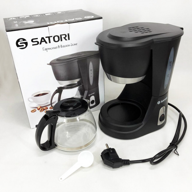 Кавоварка крапельна Satori SCM-600-PBL 650 Вт, Маленька кавомашин... - изображение 1