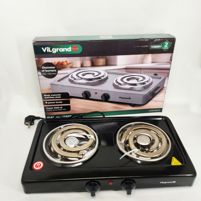 Електроплита Vilgrand VHP162D BLACK 2000Вт - изображение 1