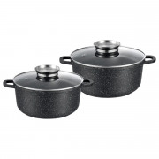 Набір каструль Gusto MARBLE GT-2404-28/30 4 предмети чорний