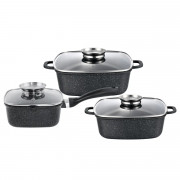Набір посуду Gusto MARBLE GT-2504-18/22/24 6 предметів чорний