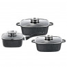 Набір посуду Gusto MARBLE GT-2504-18/22/24 6 предметів чорний