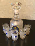 Винтажный графин "Якорь" для напитков с 5 стаканчиками, Чехословакия,