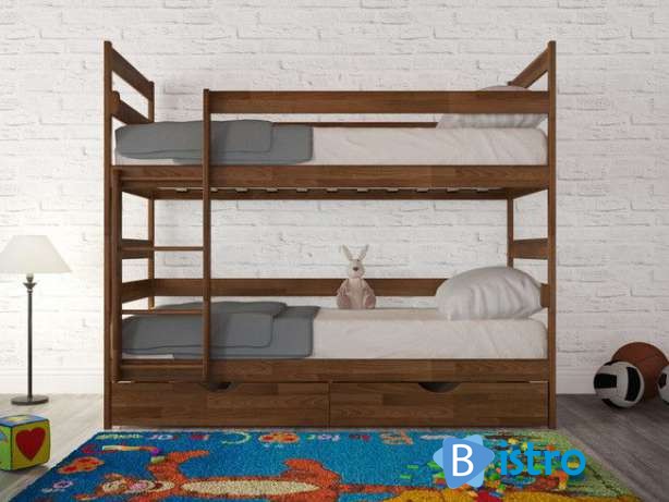 Двухъярусная кровать из массива бука/Цена договорная - изображение 1