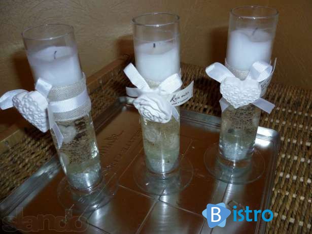 Свадебные свечи декоративные. свечи в стекле - изображение 1