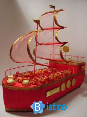 Корабль - Парусник из конфет - изображение 1