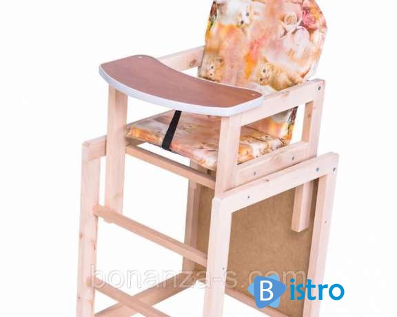 Деревянный детский стульчик трансформер, столик для кормления - изображение 1