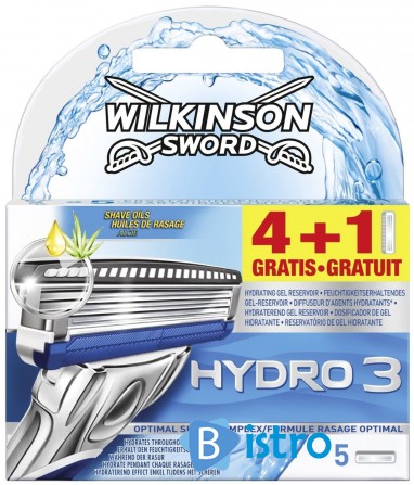 Wilkinson Sword Hydro 3 (5 картриджей в упаковке) - Лезвия для бритья - изображение 1