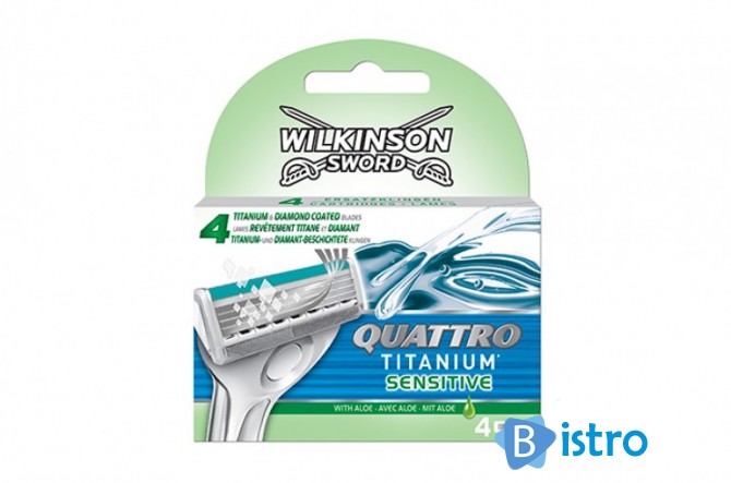 Wilkinson Quattro Titanium Sensitive (4 картриджа в упаковке) - Лезвия - изображение 1