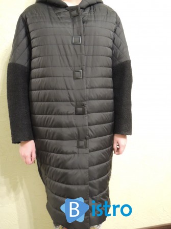 продается пальто женское, демисезонное, р-р 46, с капюшоном - изображение 1